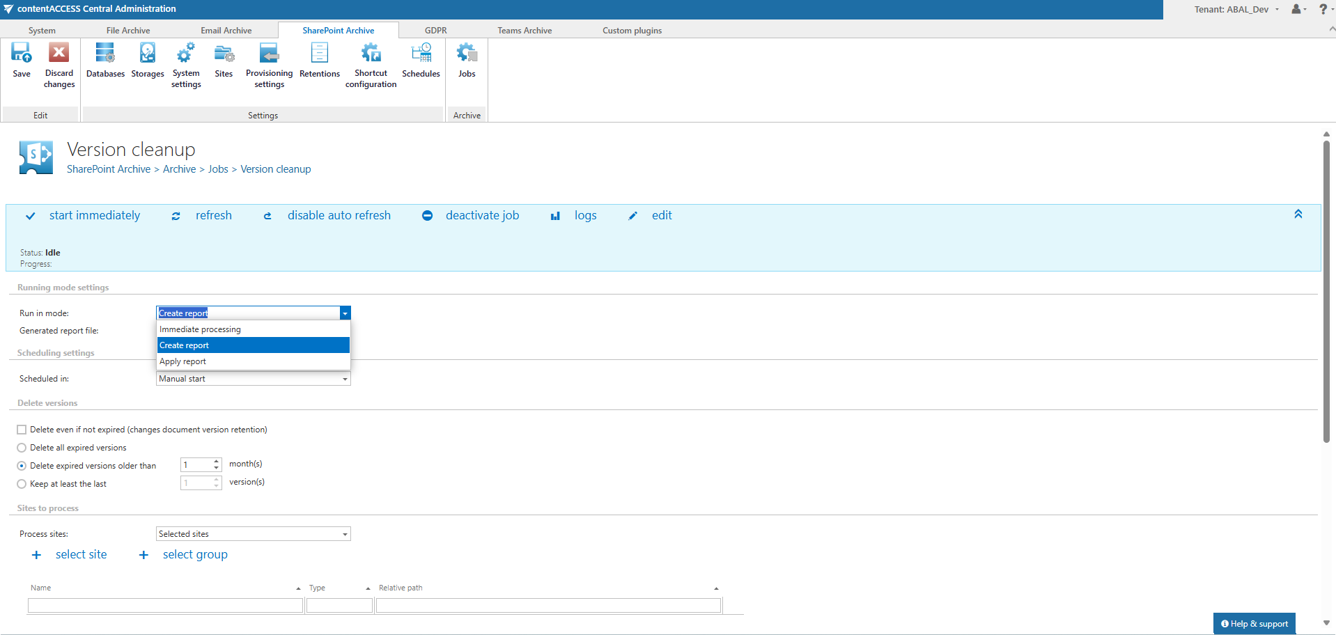 SharePoint archive version management