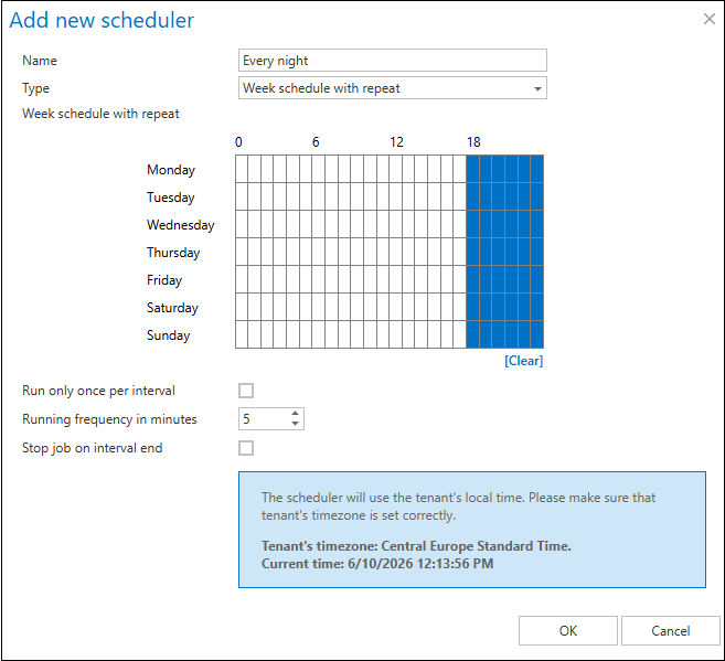Scheduler2 weekly scheduler