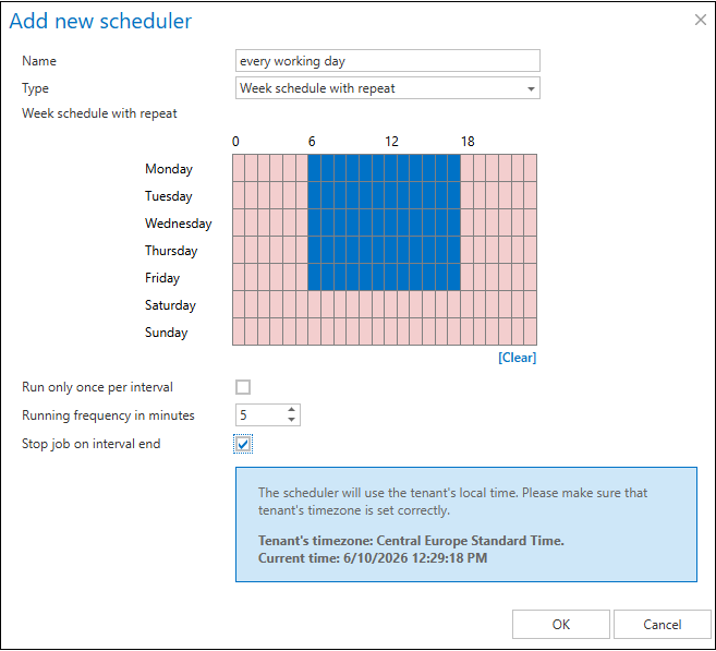 Scheduler3 stop job on interval end