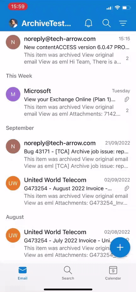 Open shortcut in contentACCESS Mobile