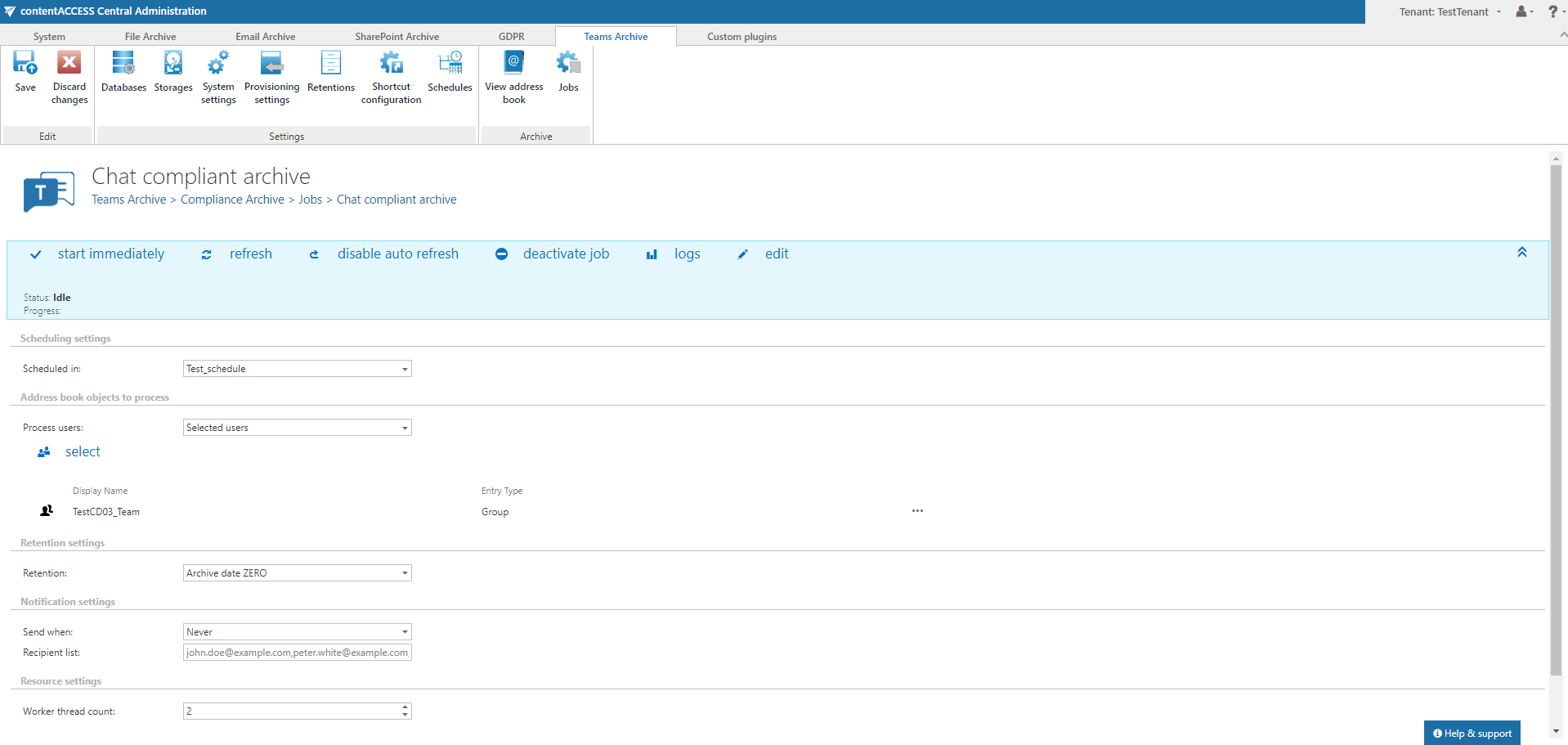 Chat compliant archive