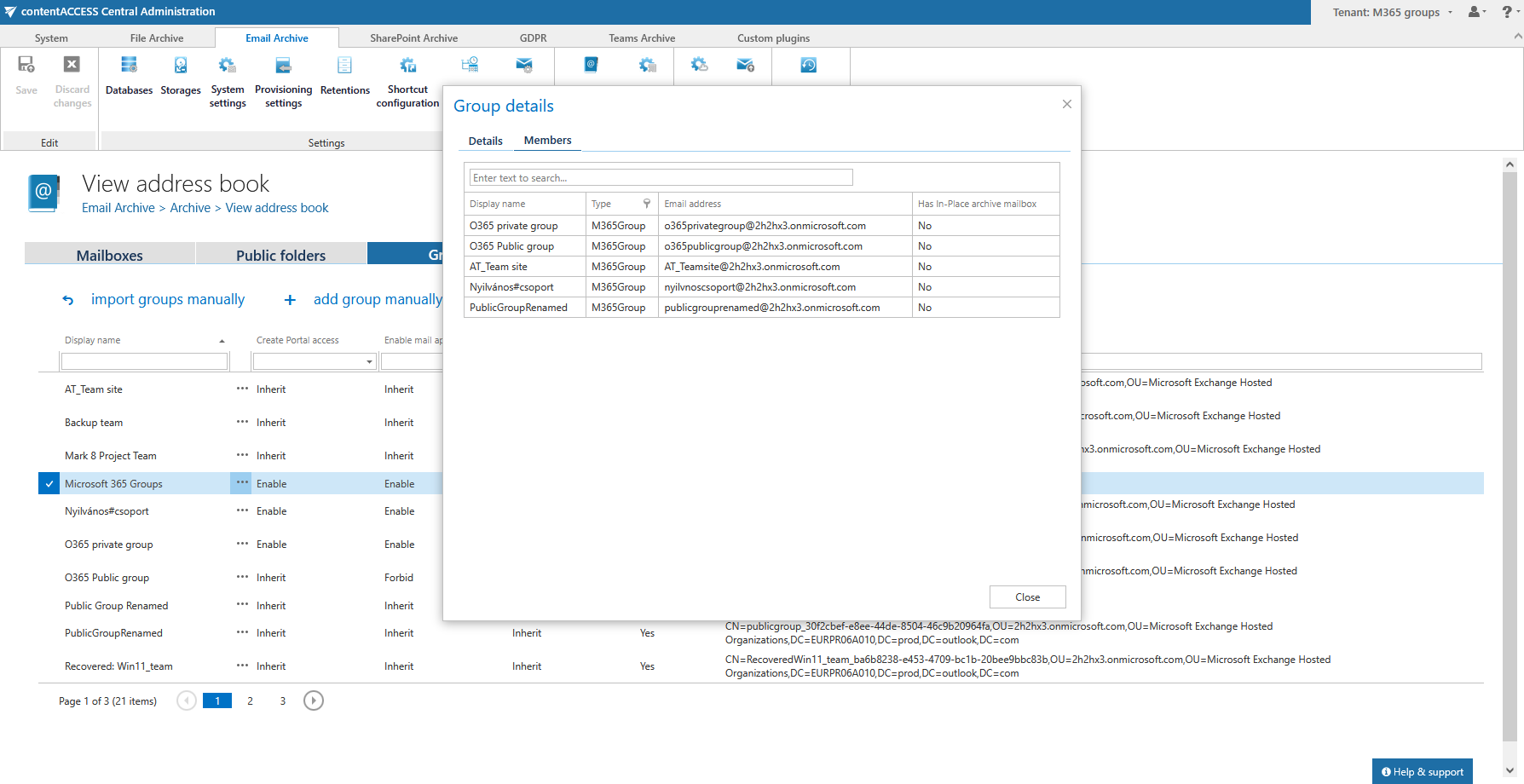 M365 group archiving