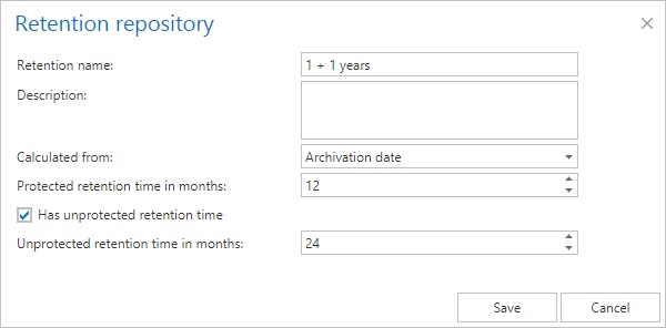 Retention repository