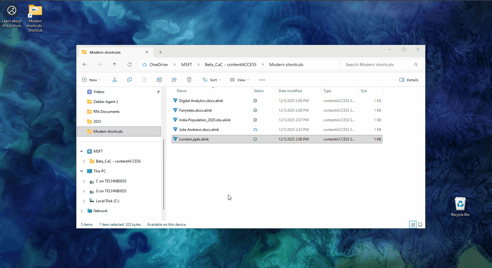 Windows file handler for modern shortcuts